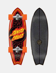 Surf Skate Santa Cruz Flame Dot Shark Carver 9.85i