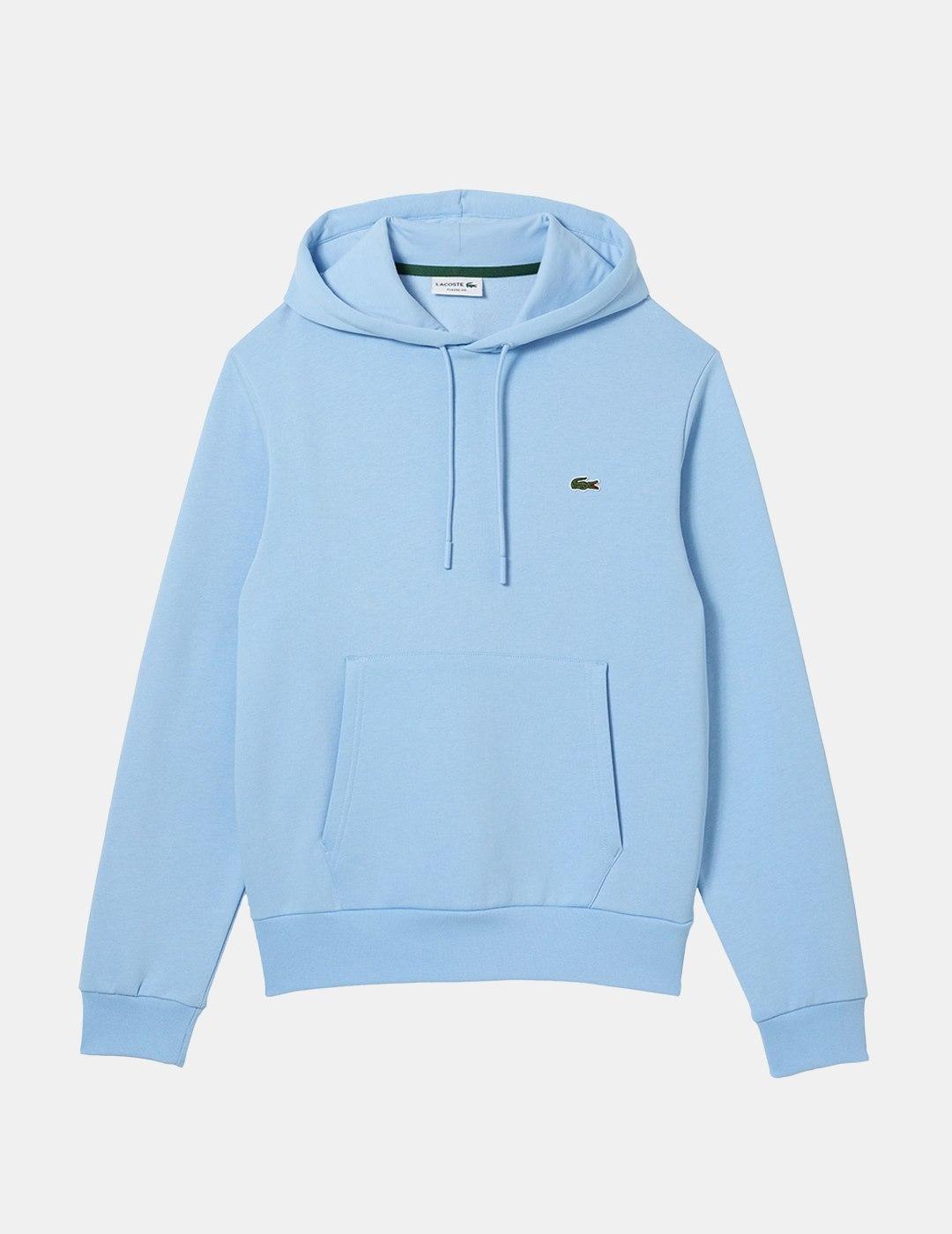 Sudadera Con Capucha Lacoste Azul Claro Liso Hombre