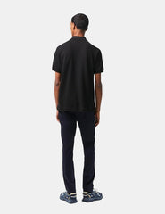 Polo Lacoste 1212 Liso Negro Para Hombre