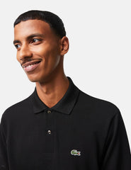 Polo Lacoste 1212 Liso Negro Para Hombre