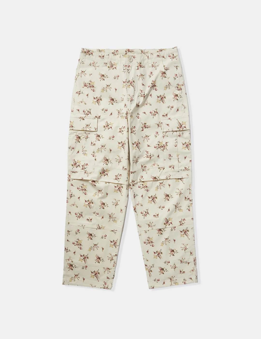 Pantalones Huf Utility Floral Cargo Beige