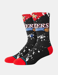 Calcetines Stance NBA 76Ers Overspray Negro