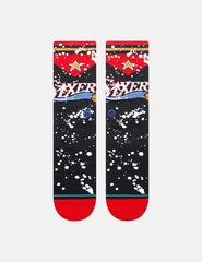 Calcetines Stance NBA 76Ers Overspray Negro