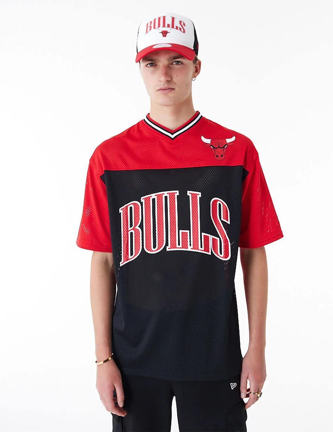 Camiseta New Era NBA Bulls Mesh Oversize Arch Gr