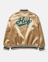 Chaqueta HUF Pop Fly Satin Baseball Beige