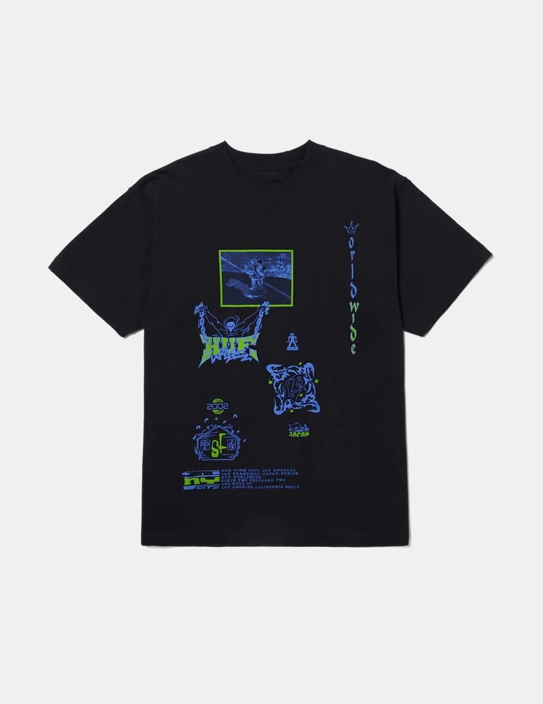 Camiseta HUF Zine Washed Negro