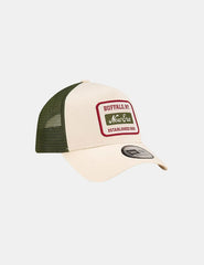 Gorra New Era Trucker Script Patch Beige Verde